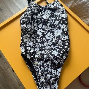 Vintage Jolyn Floral Black and White Swimsuit
